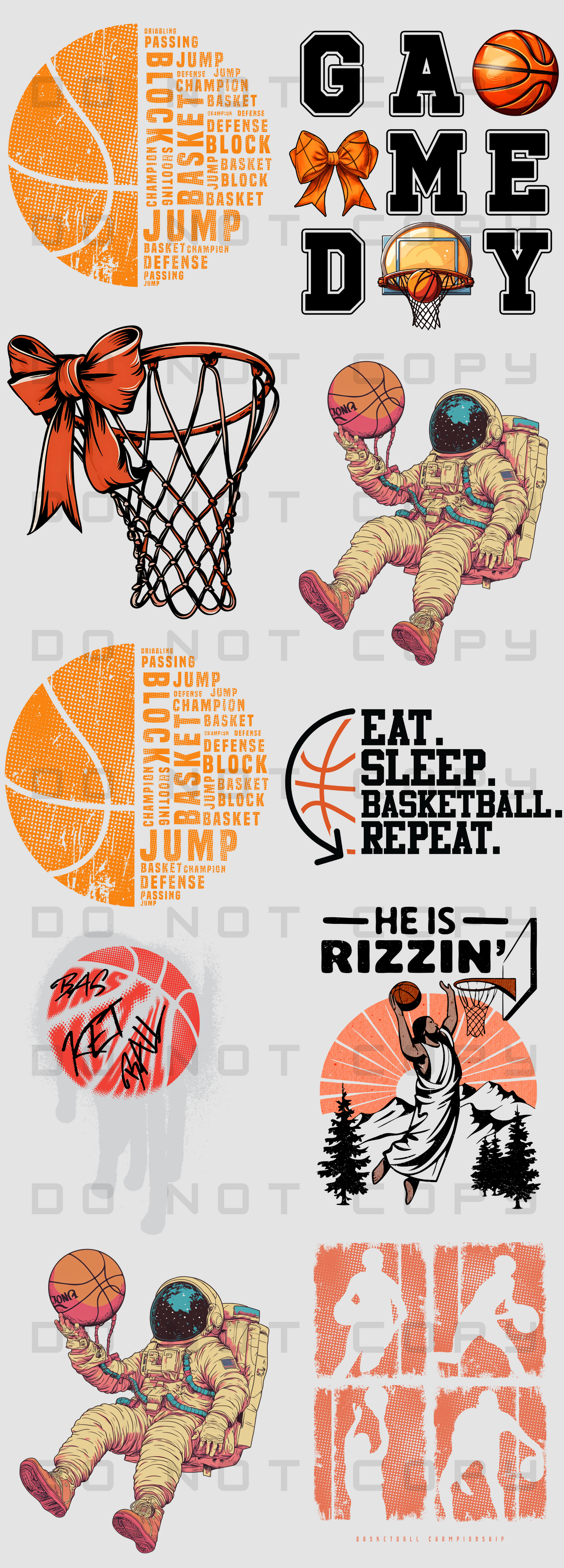 Basketball Pre-Made Gang Sheet