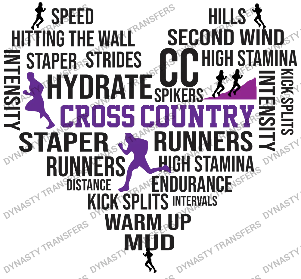 Cross Country Typography Heart