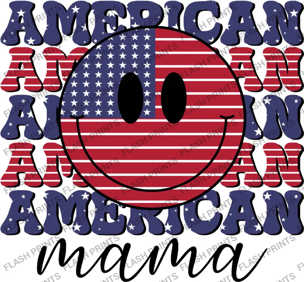 Groovy American Flag Smiley - Adult