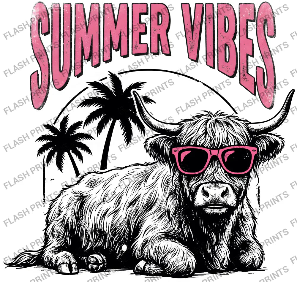 Highland Cow Summer Vibes - Adult