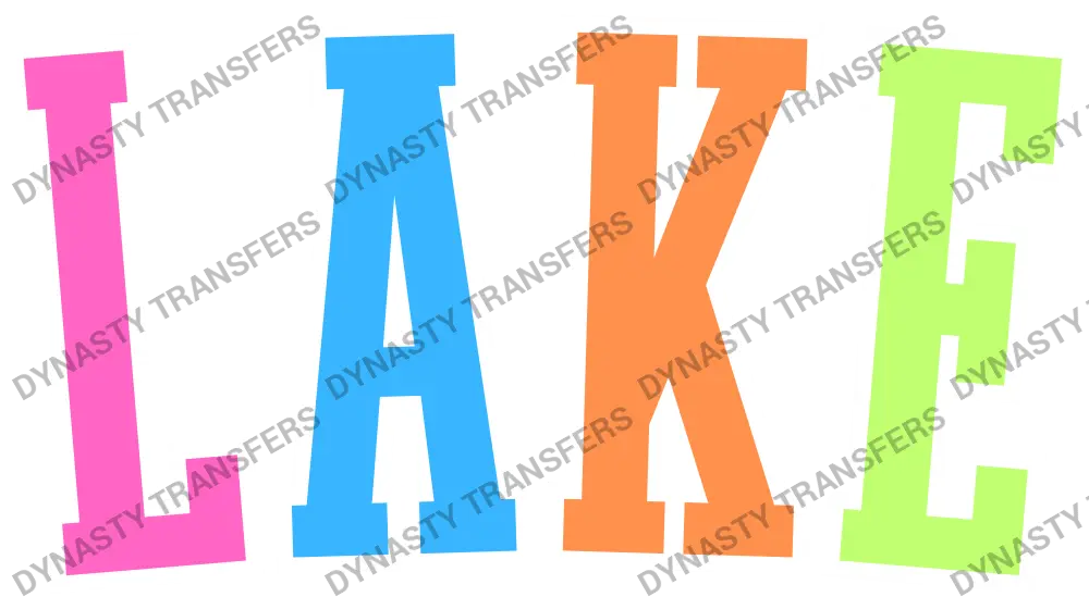LAKE - Multi-Color Varsity Letters