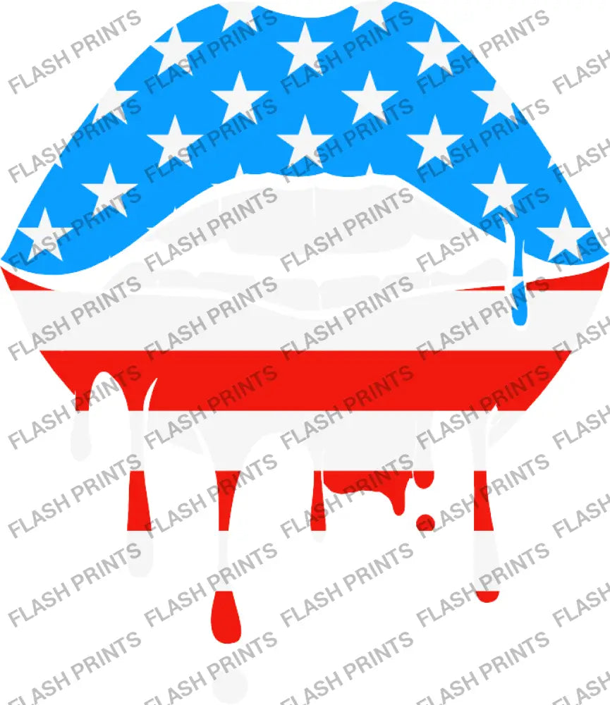 Patriotic Drip Lips - Adult