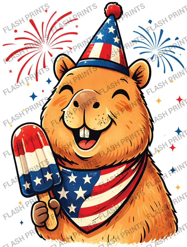 Patriotic Popsicle Beaver - Adult