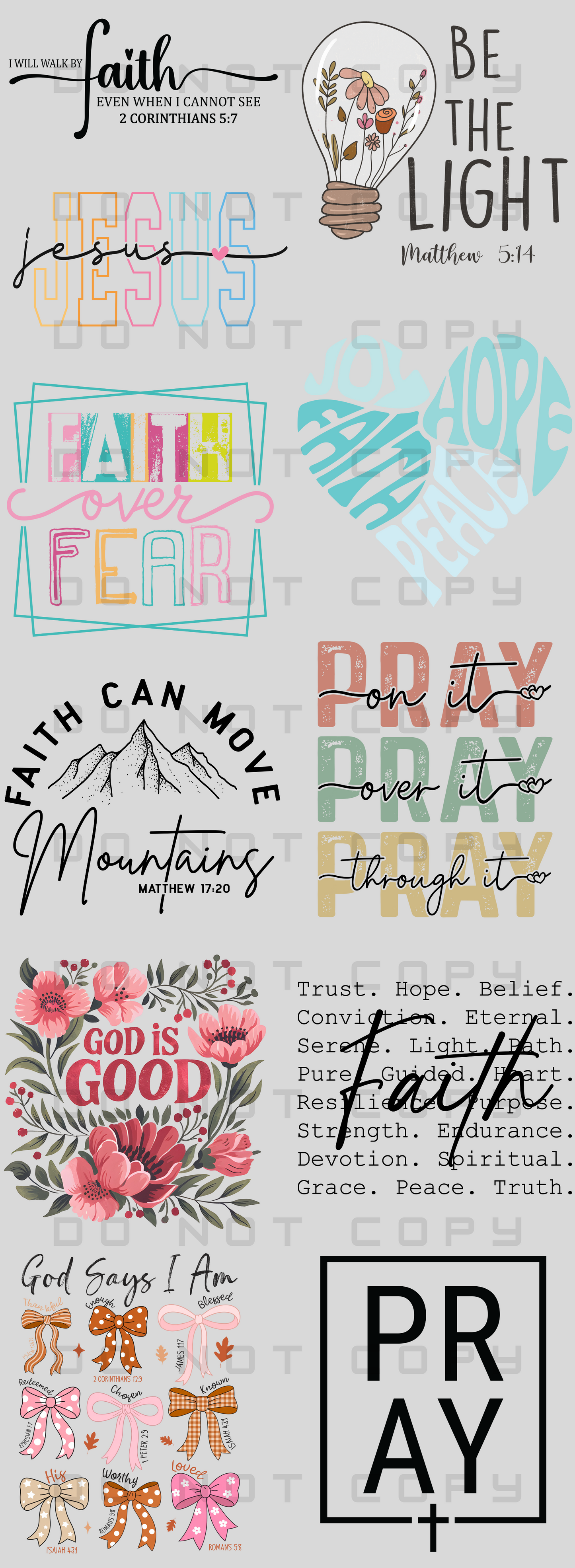 Faith Pre-Made Gang Sheet