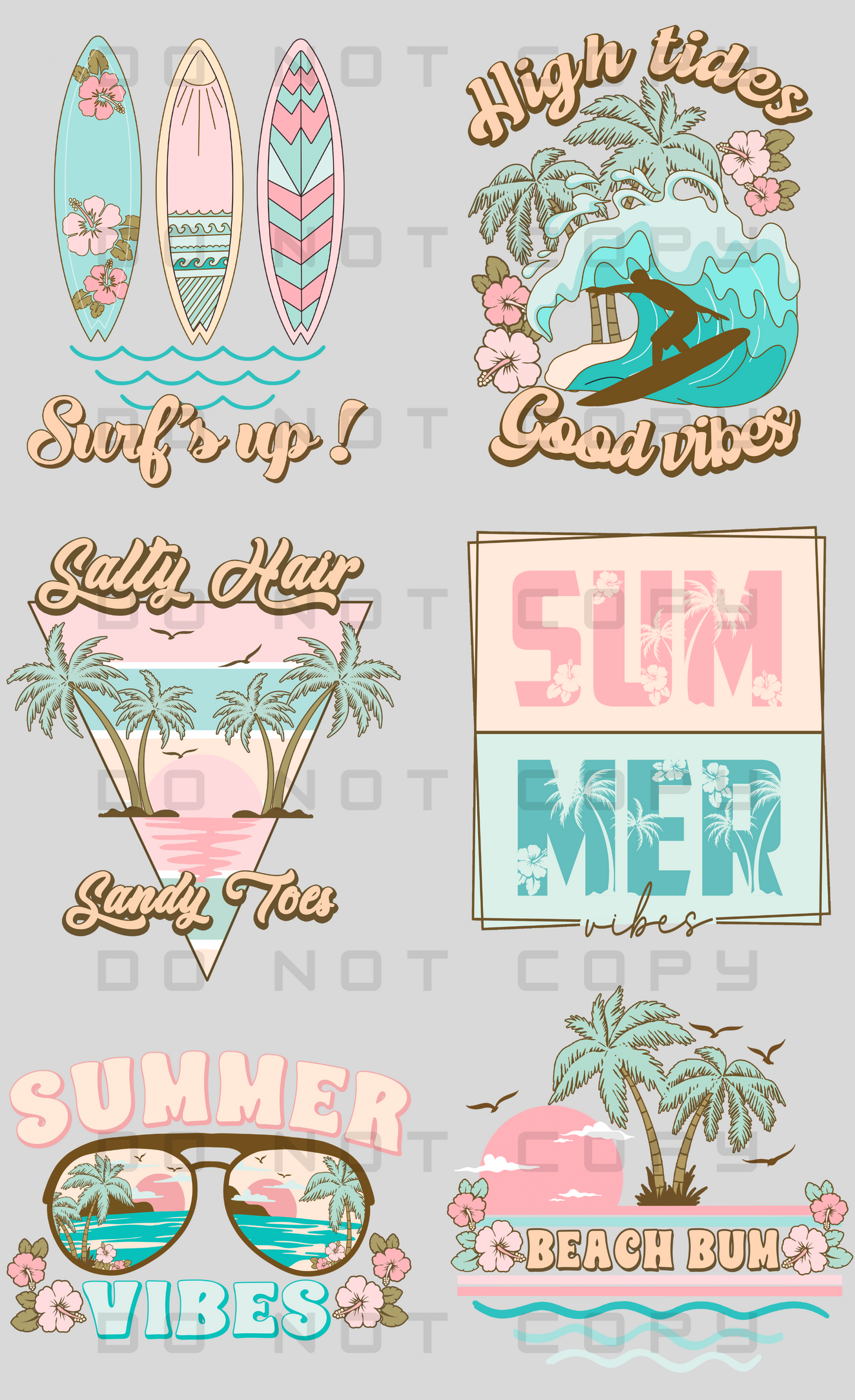 Vintage Beach Pre-Made Gang Sheet