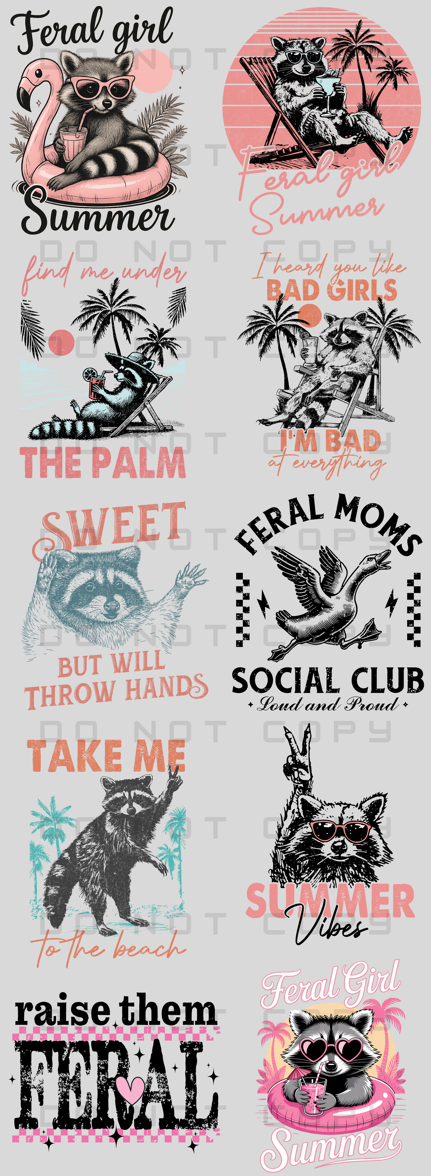 Feral Girl Summer Pre-Made Gang Sheet