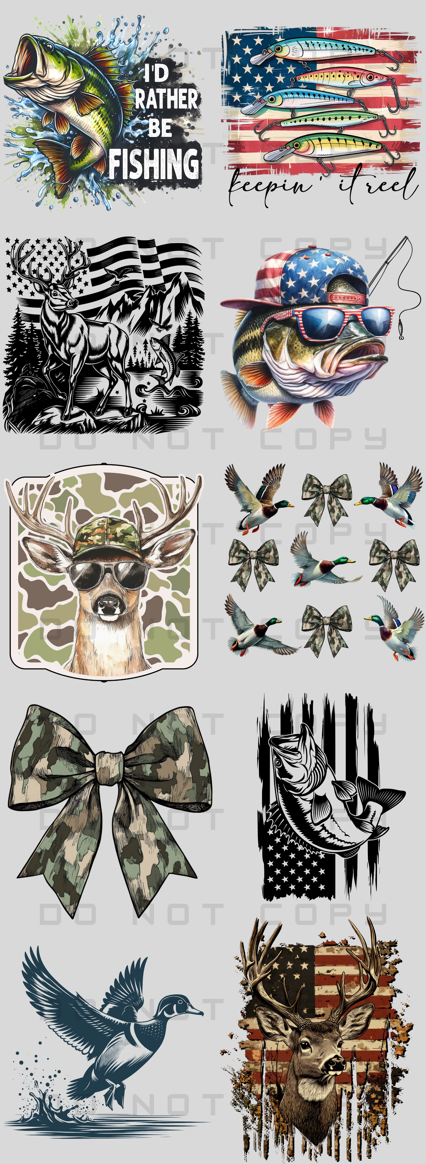 Fishing & Hunting Pre-Made Gang Sheet