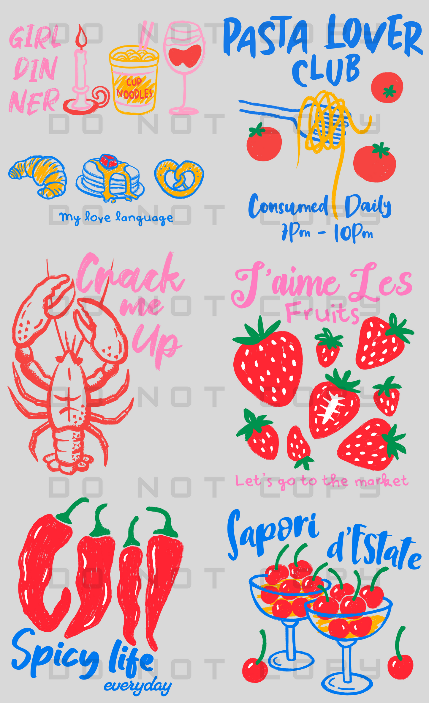 Vintage Foodie Pre-Made Gang Sheet