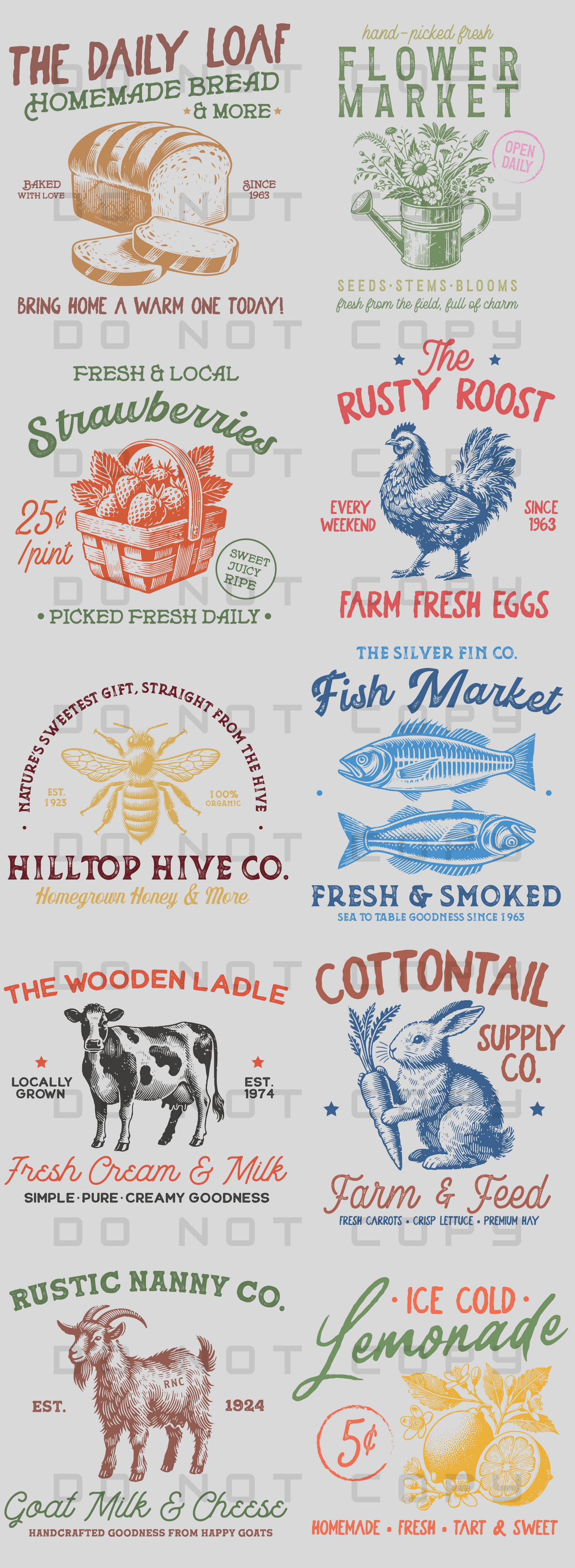 Vintage Farm Pre-Made Gang Sheet