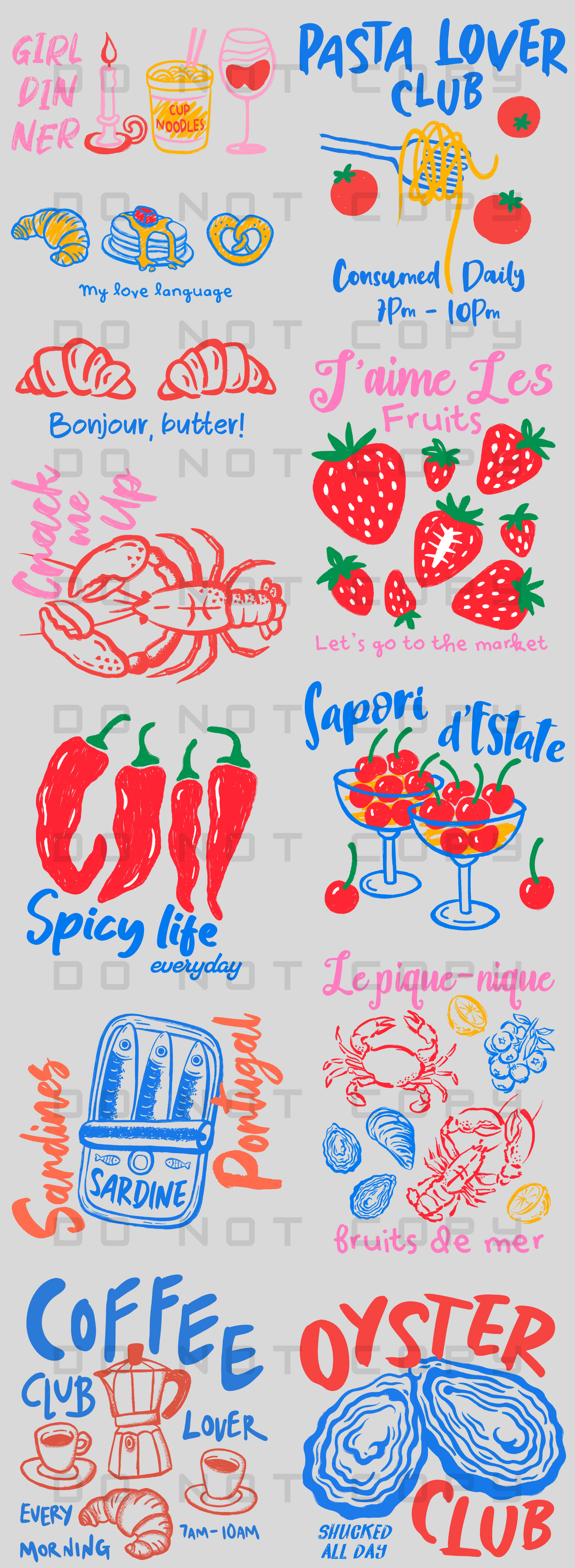 Vintage Foodie Pre-Made Gang Sheet