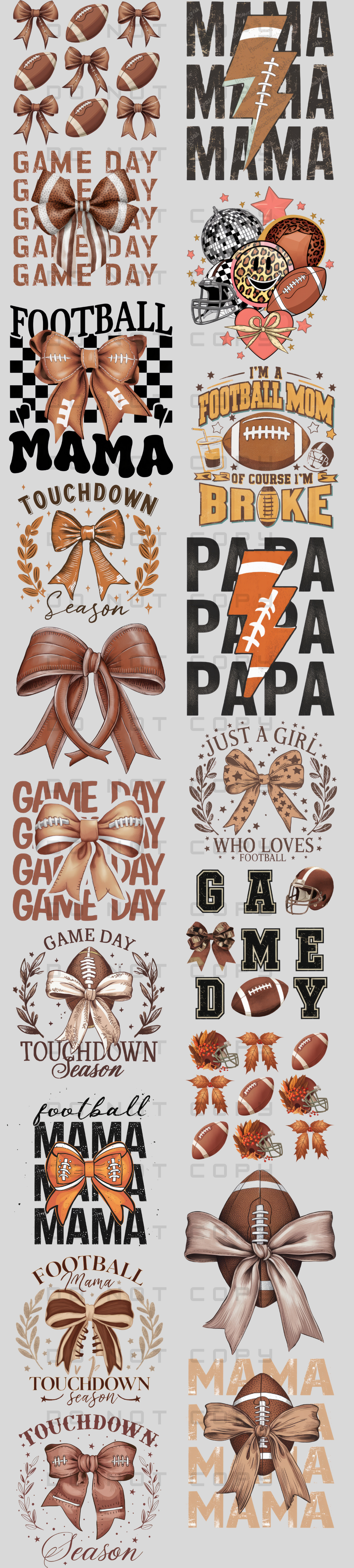 Football Pre-Made Gang Sheet