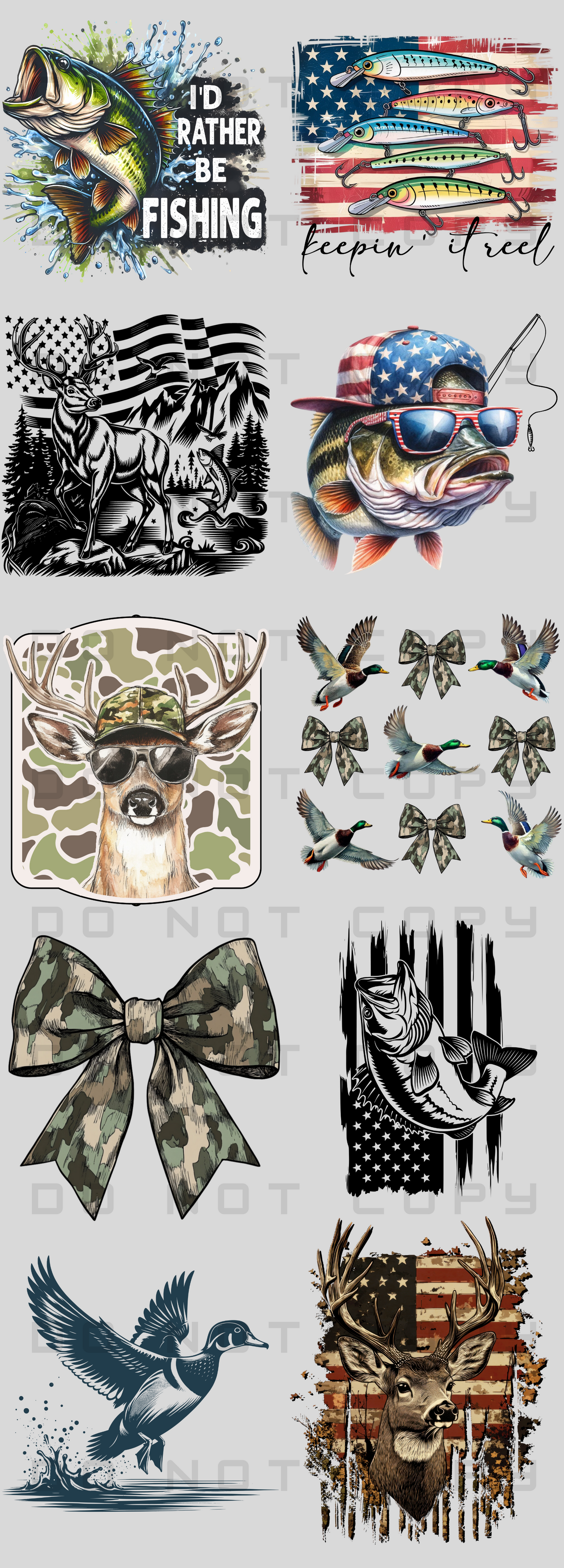 Fishing & Hunting Pre-Made Gang Sheet