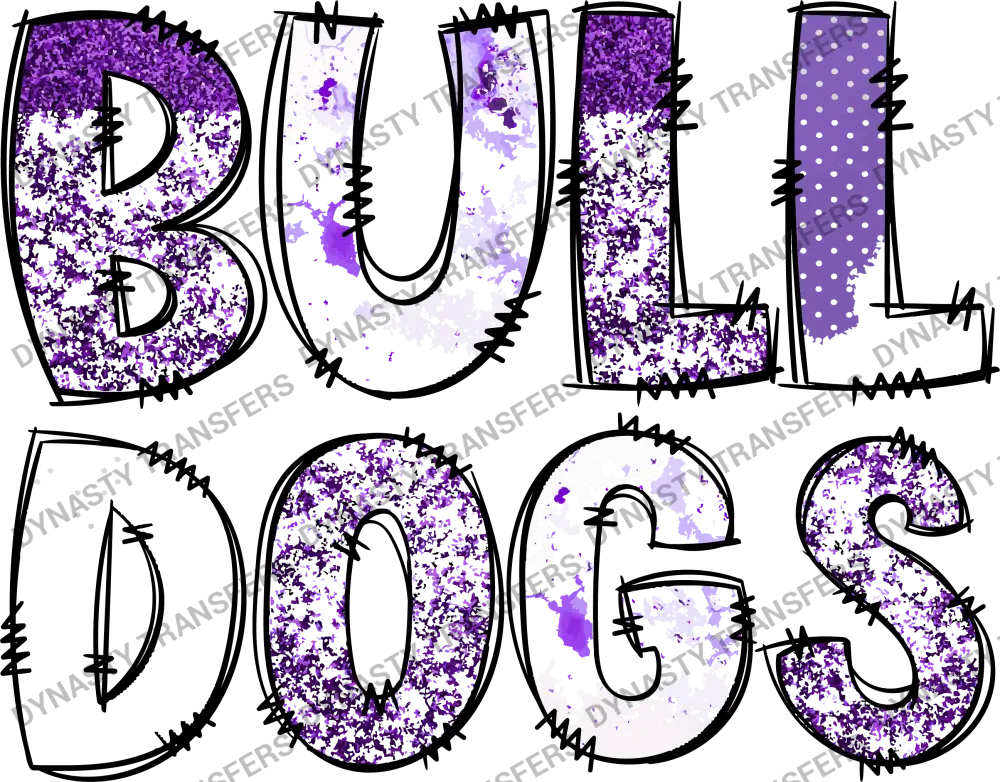 Bulldogs Doodle Letters