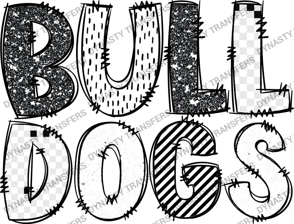 Bulldogs Doodle Letters
