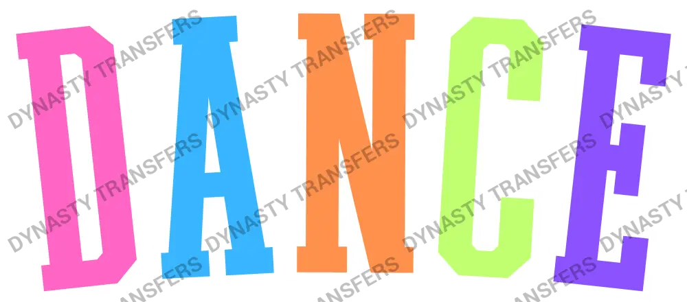 DANCE - Multi-Color Varsity Letters