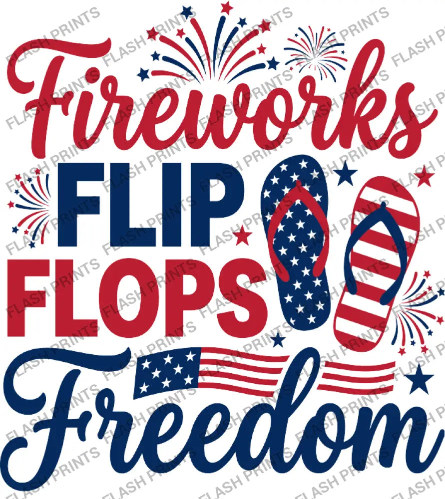 Fireworks Flip Flops Freedom - Adult