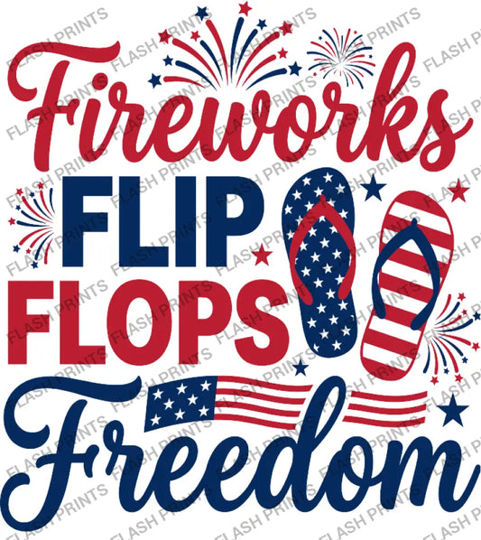 Fireworks Flip Flops Freedom - Adult