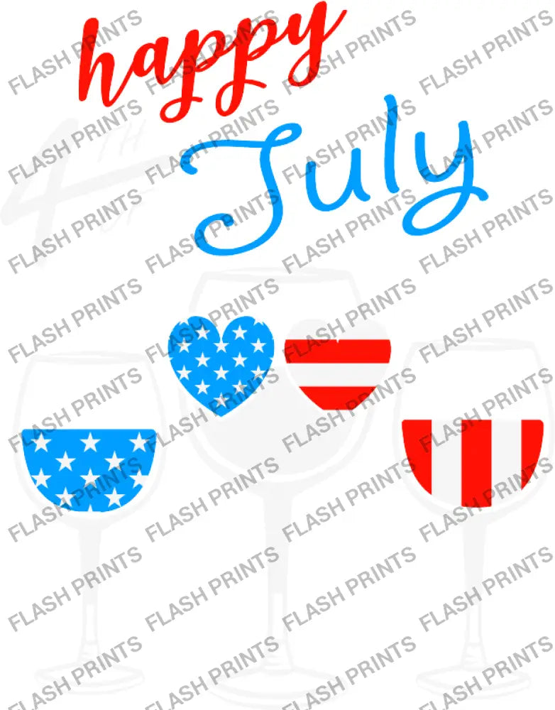 Happy 4th Wine Cheers - Adult