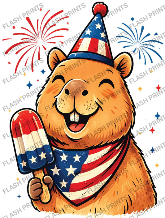 Patriotic Popsicle Beaver - Adult