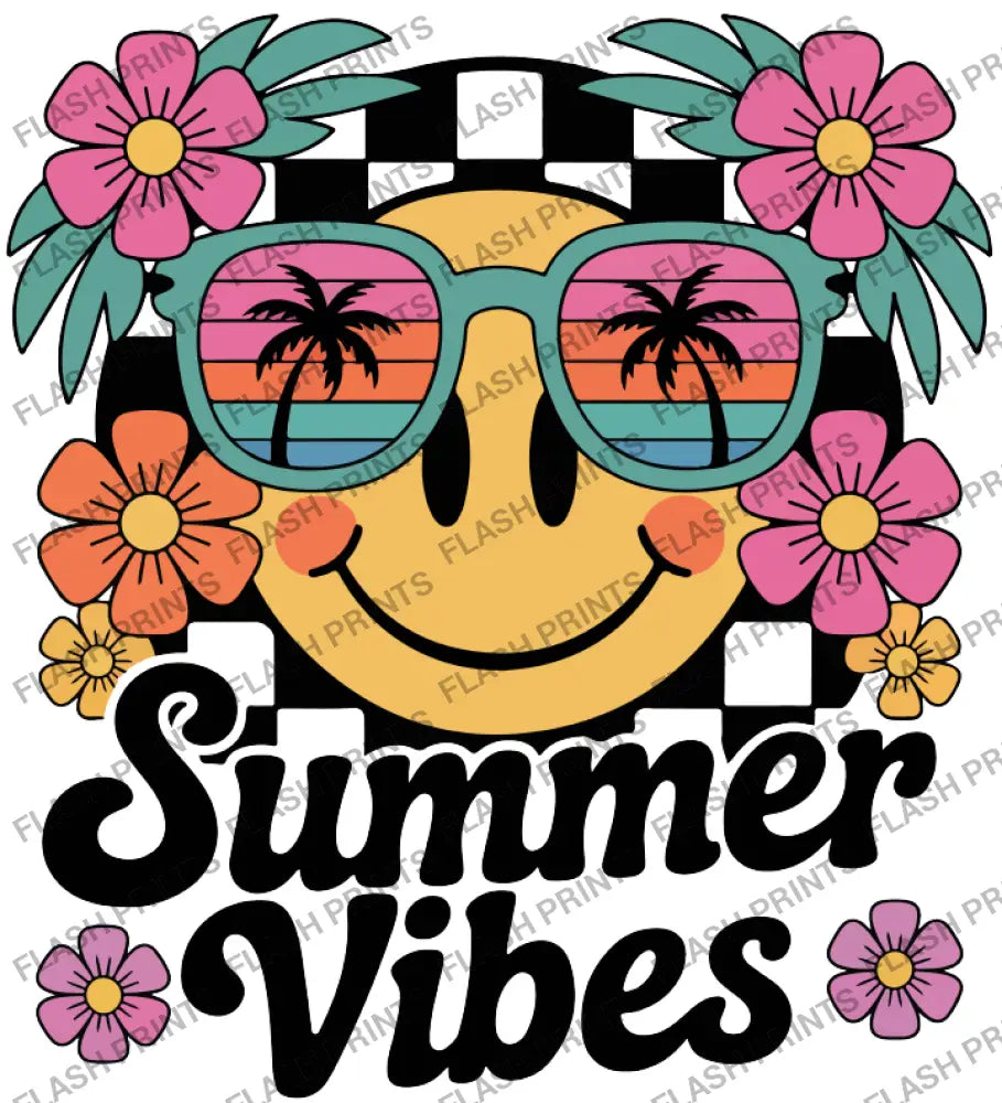Summer Vibes Smiley Face - Adult